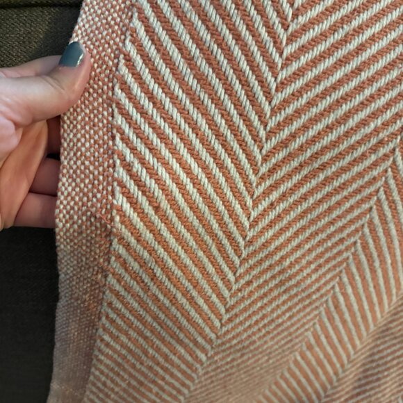 Brahms Mount Monhegan Cotton Throw With Fringe Coral Papaya - Picture 2 of 3